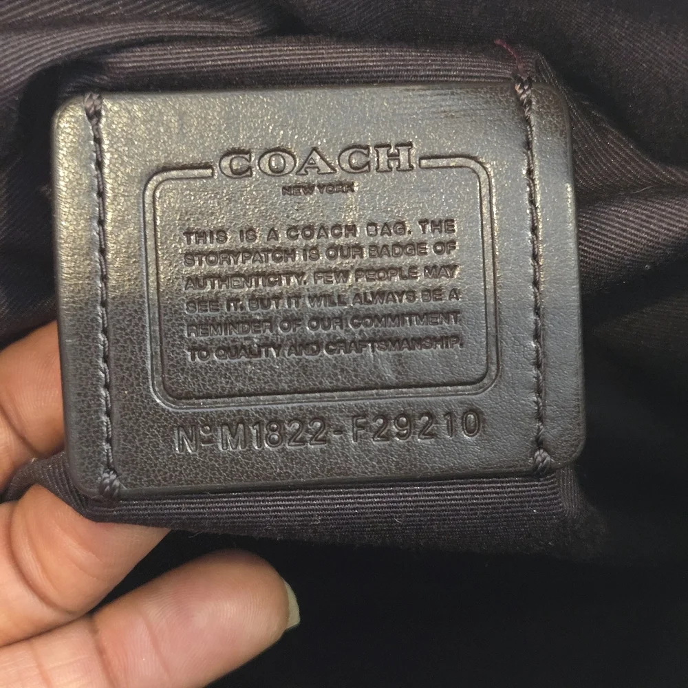 Coach F29210 Signature Leather Shoulder Bag Beige White Crossbody - Picture 8 of 10